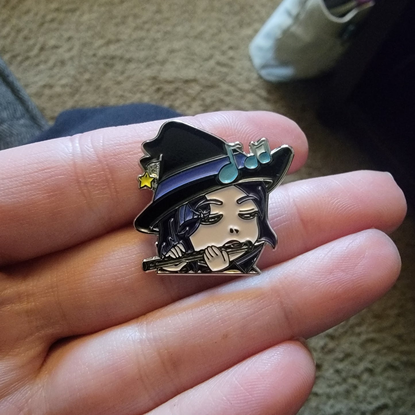 Katie and her Flute Logo Enamel Pin