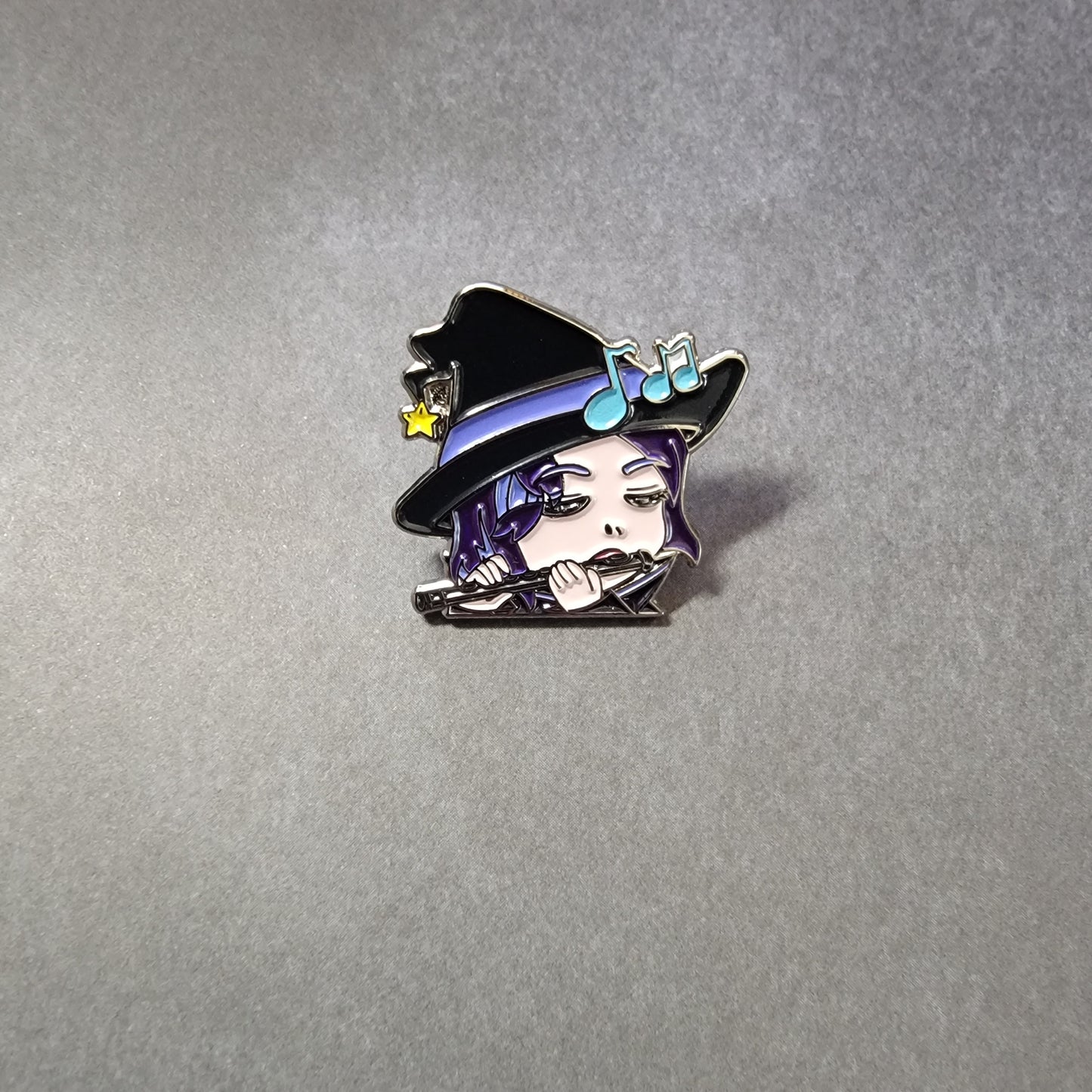 Katie and her Flute Logo Enamel Pin