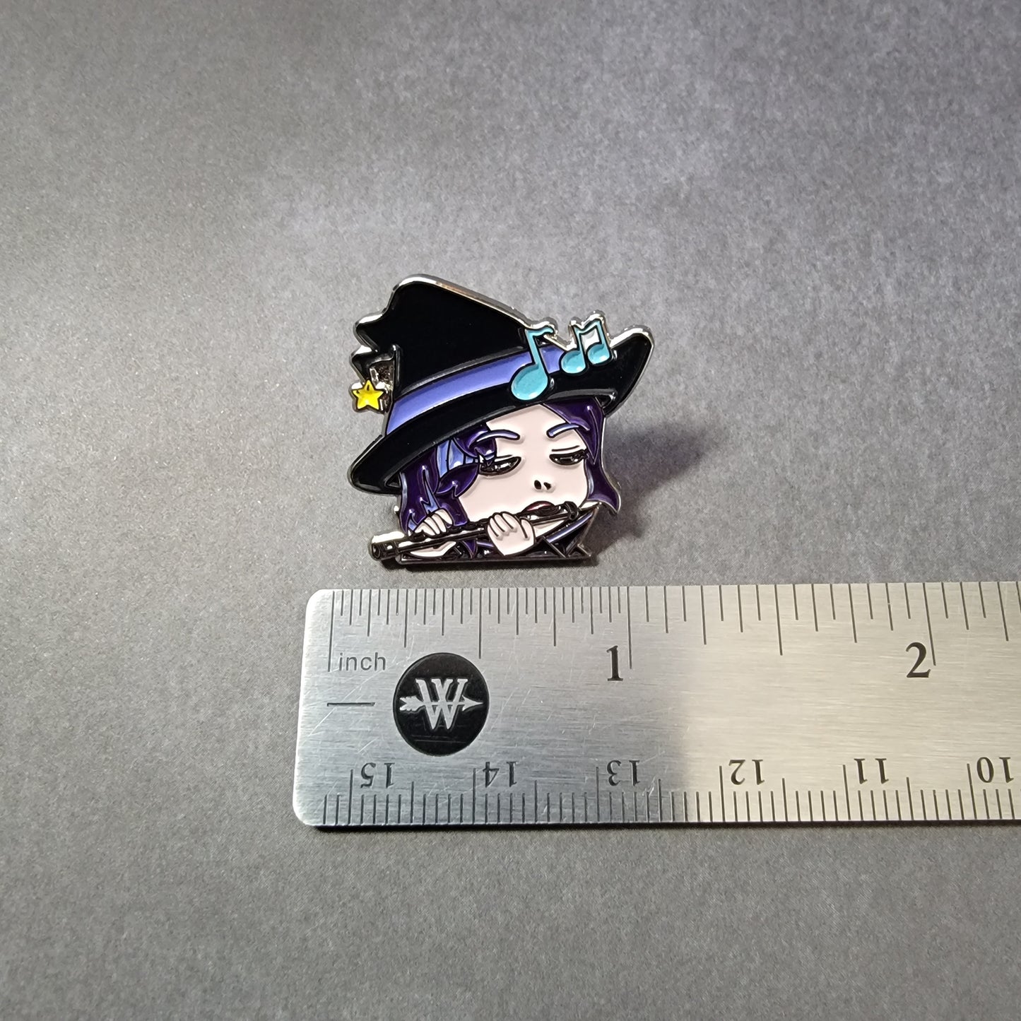 Katie and her Flute Logo Enamel Pin