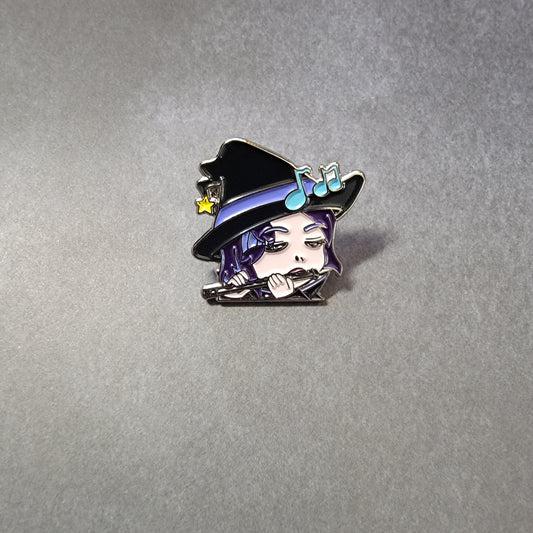 Katie and her Flute Logo Enamel Pin